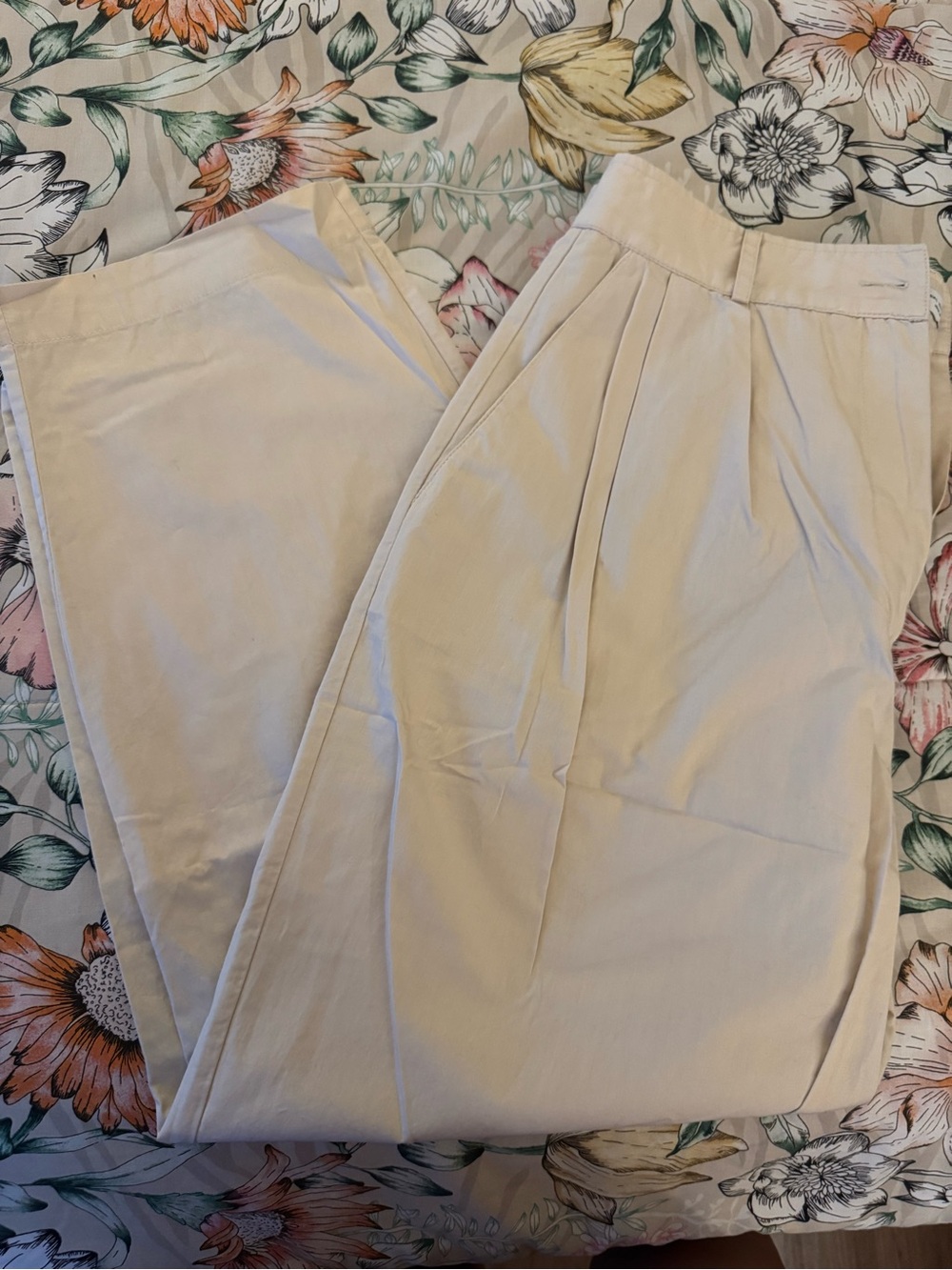 Zara Beige High-Waist Trousers
